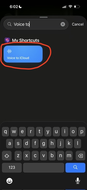 Select your voice shortcut
