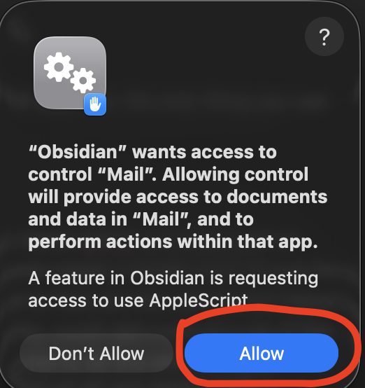 macOS automation permission for Mail