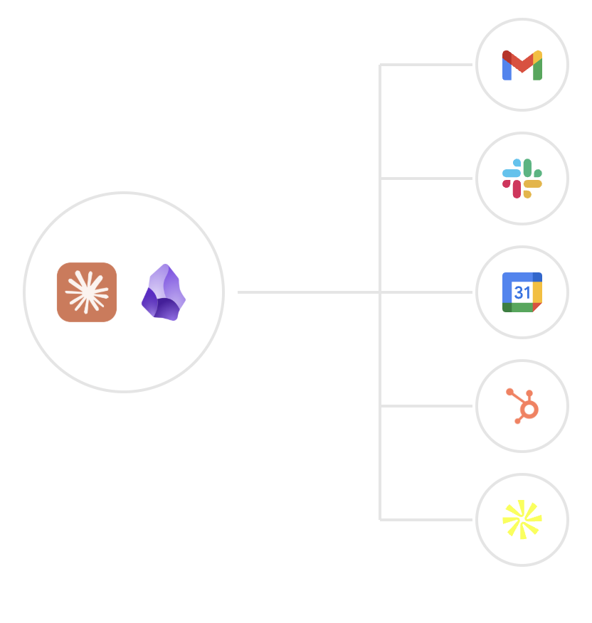 Hub and spoke architecture - Claude connects to multiple apps through Rube
