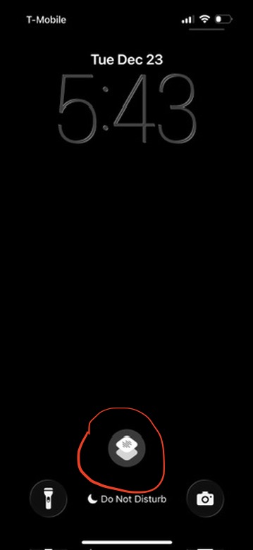 Tap shortcut on lock screen