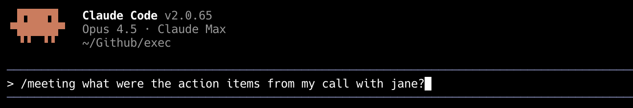 Meeting command example