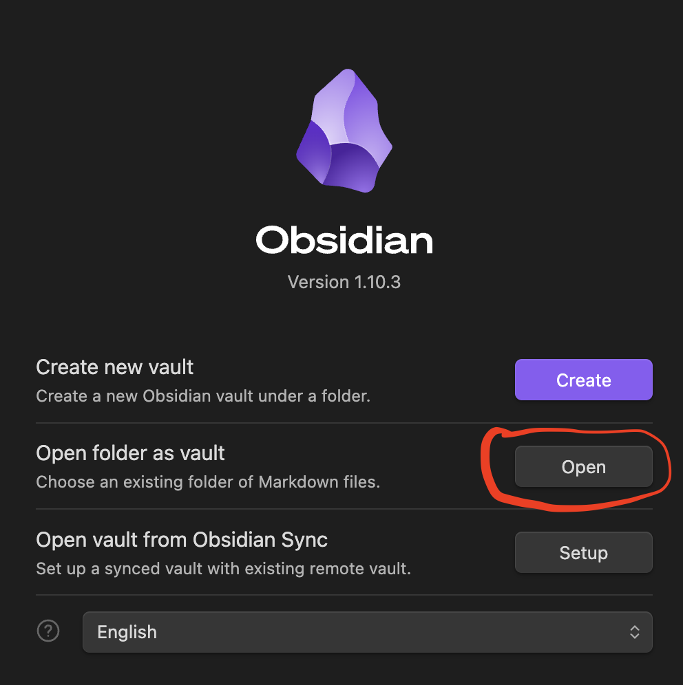 Obsidian open folder as vault