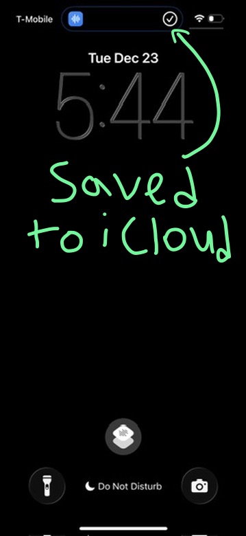 Saved to iCloud