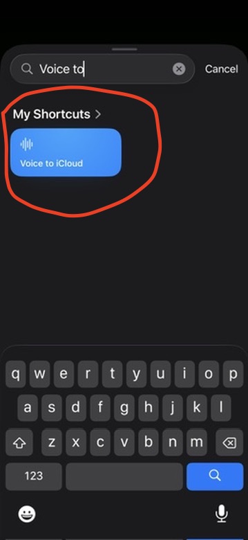 Select Voice to iCloud