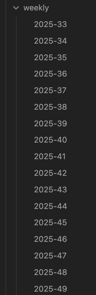 Obsidian weekly reviews - consistent